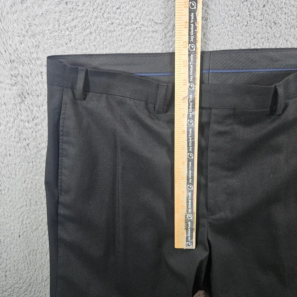 Lauren Ralph Lauren Mens Dress Pants Black Flat Front 38W x 32L Stretch Trousers